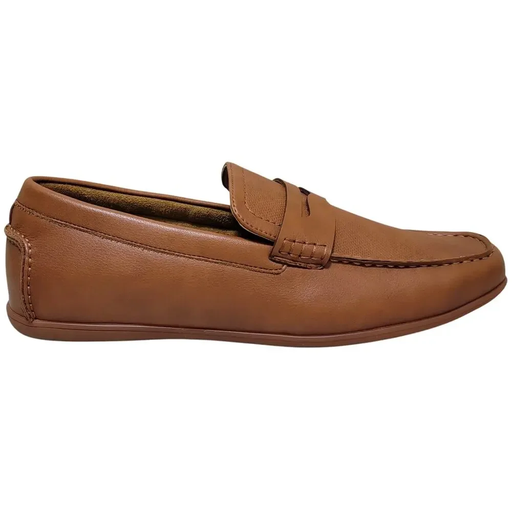 Vance Co. Men Yates Slip On Penny Loafers Size US 11.5M Tan Brown Faux Leather